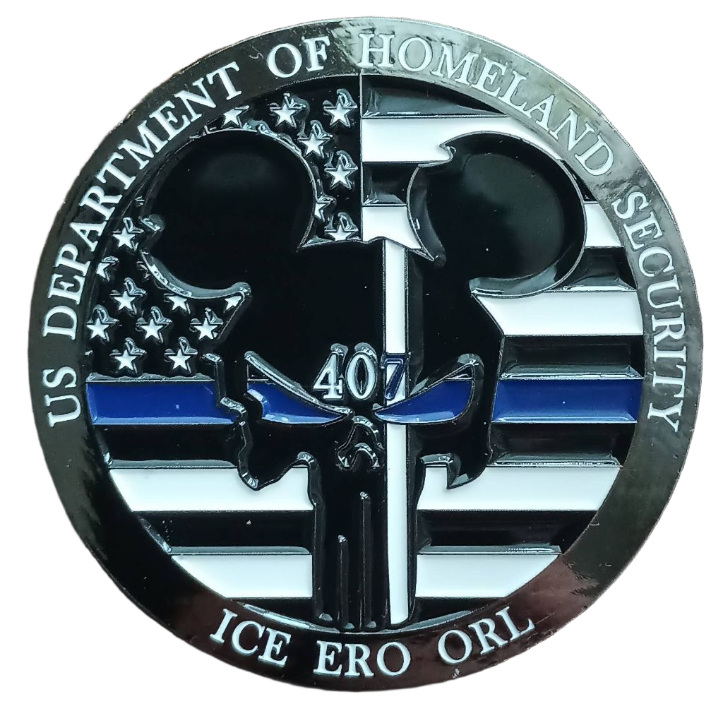 ICE Enforcement and Removal Operations Challenge Coin — back