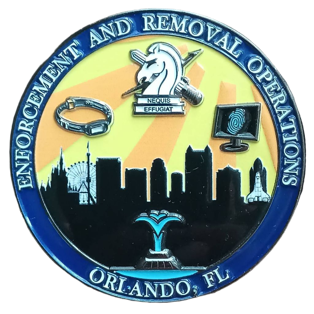 ICE Enforcement and Removal Operations Challenge Coin — front