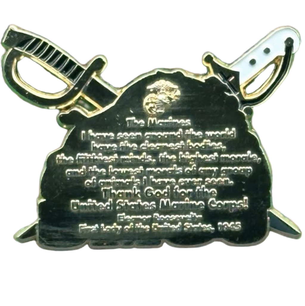 THANK GOD FOR THE UNITED STATES MARINE CORPS! ELEANOR ROOSEVELT — back