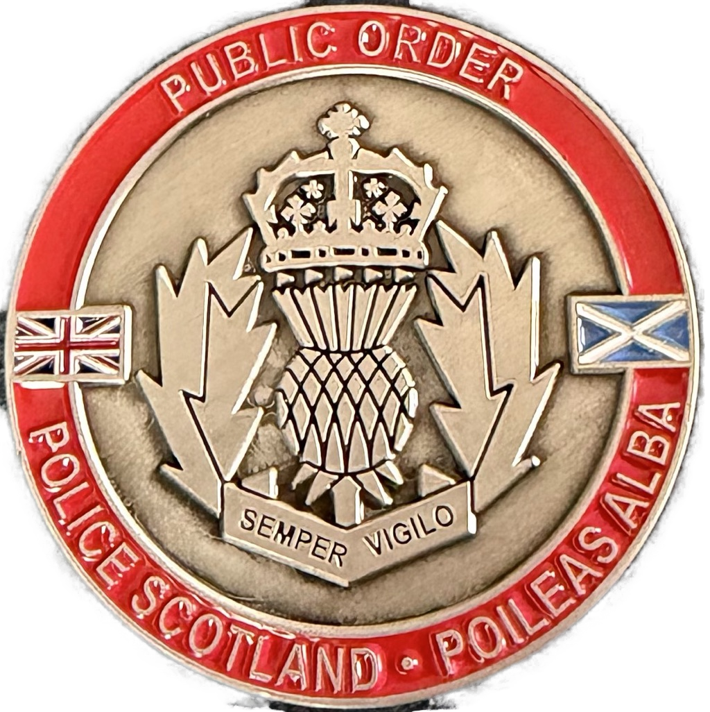 Police Scotland Public Order COP26 Challenge Coin - Red — front