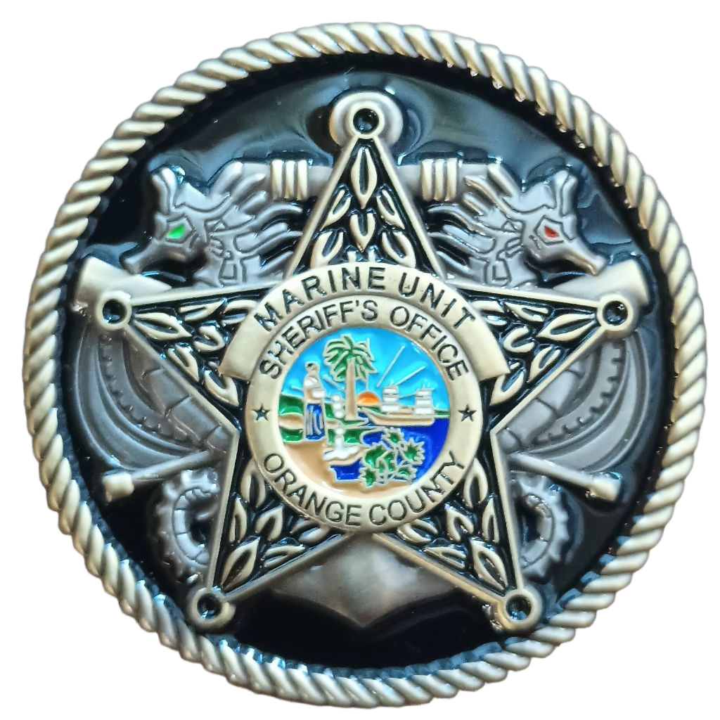Orange County Marine Enforcement Unit Challenge Coin — back
