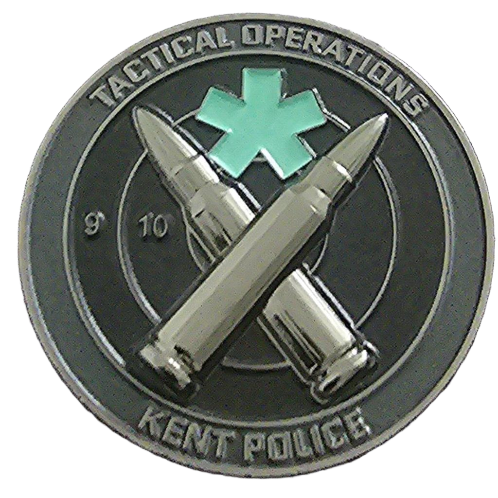 Kent Police Armed Response & Tactical Operations Challenge Coin — back