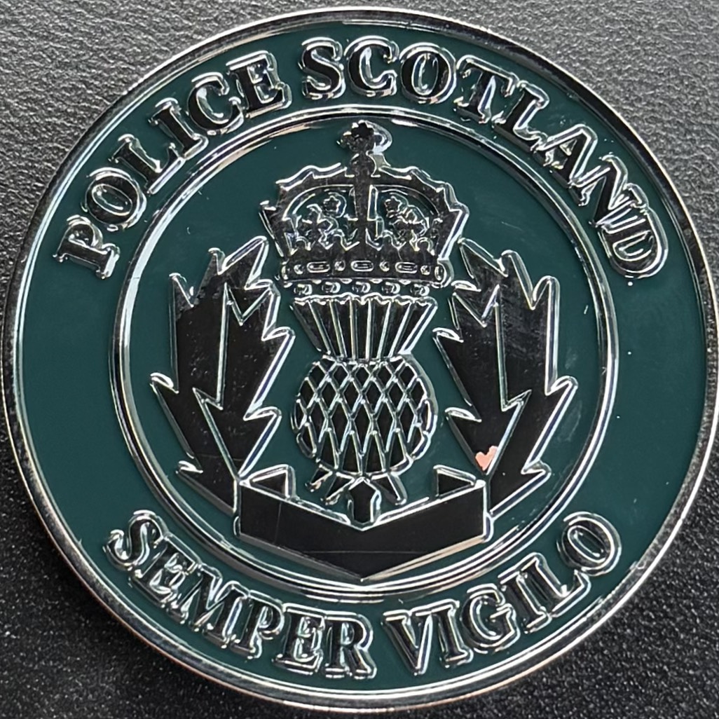 Police Scotland Disruptive Effects Officer Challenge Coin — back