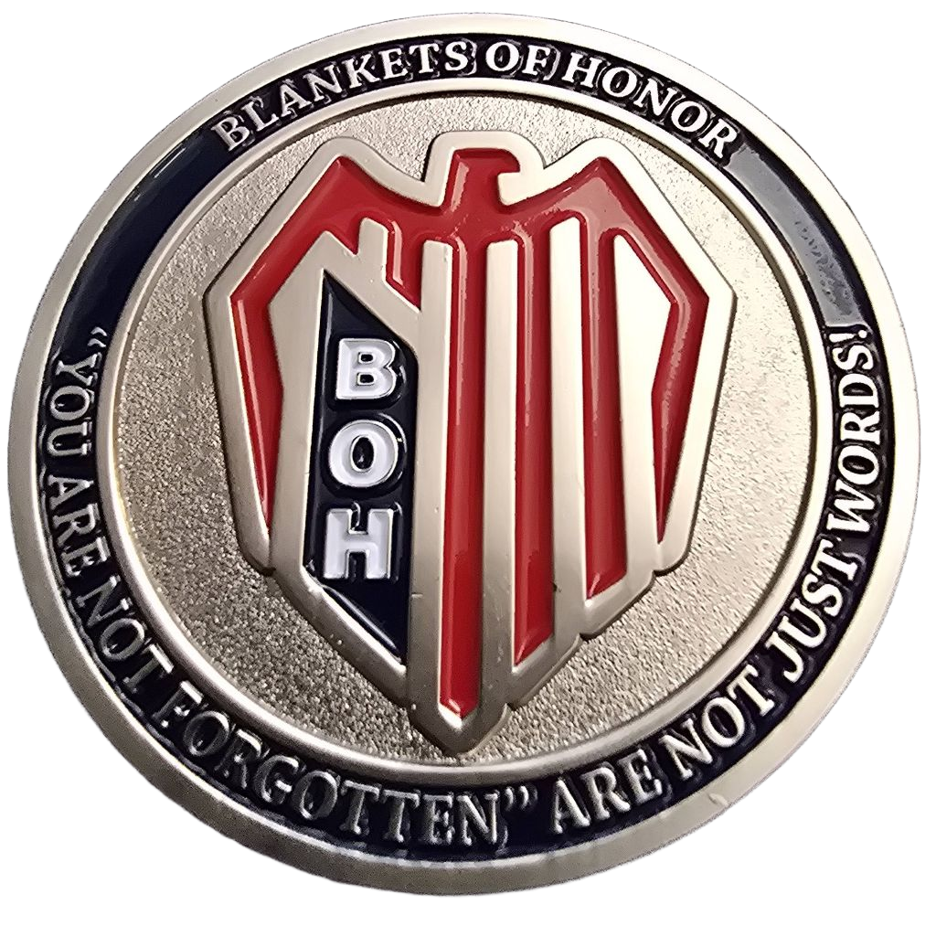 Blankets of Honor BOH Challenge Coin — front