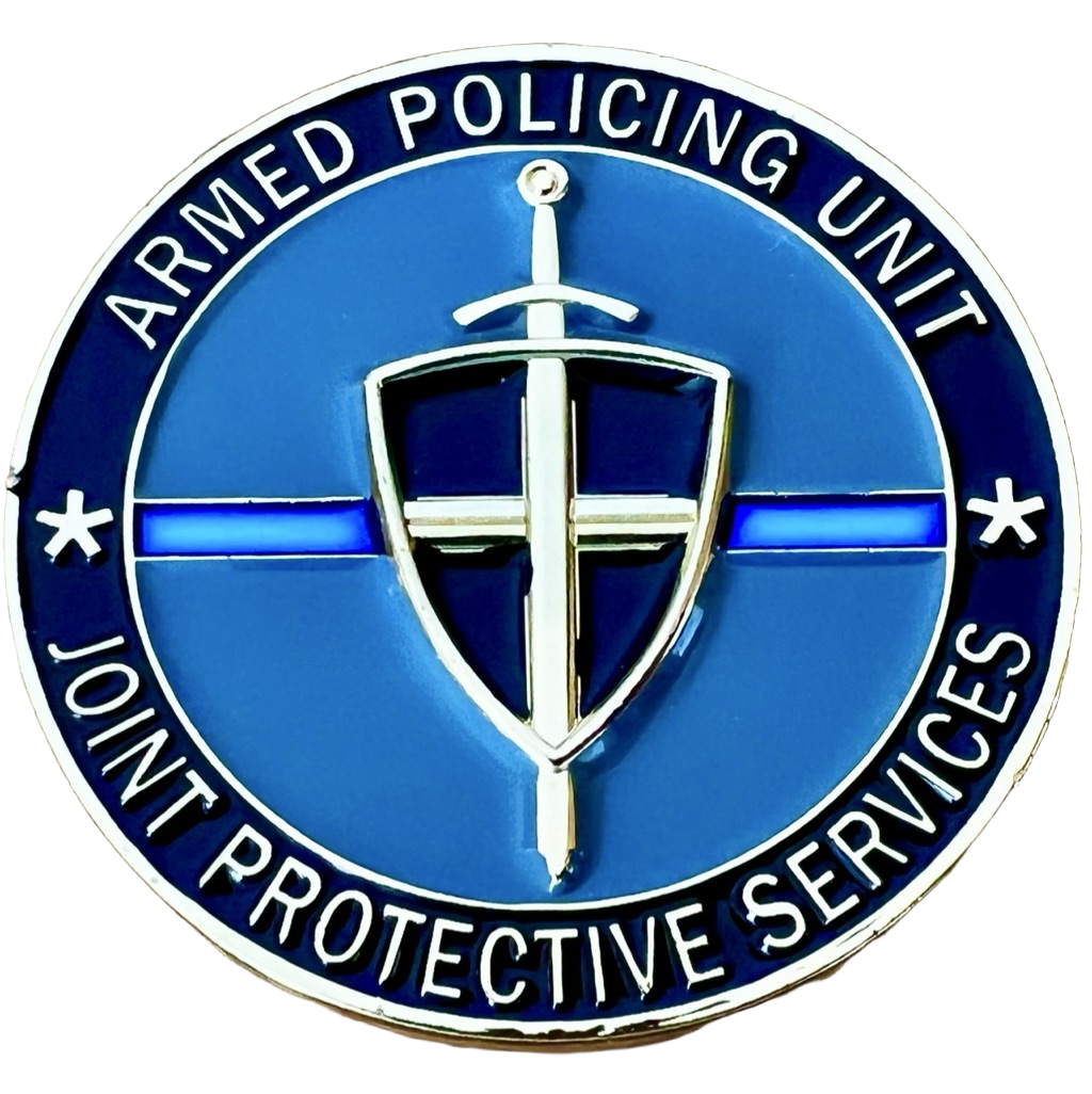 Bedfordshire, Cambridgeshire, and Hertfordshire Armed Policing Unit Joint Protective Services Challenge Coin — back