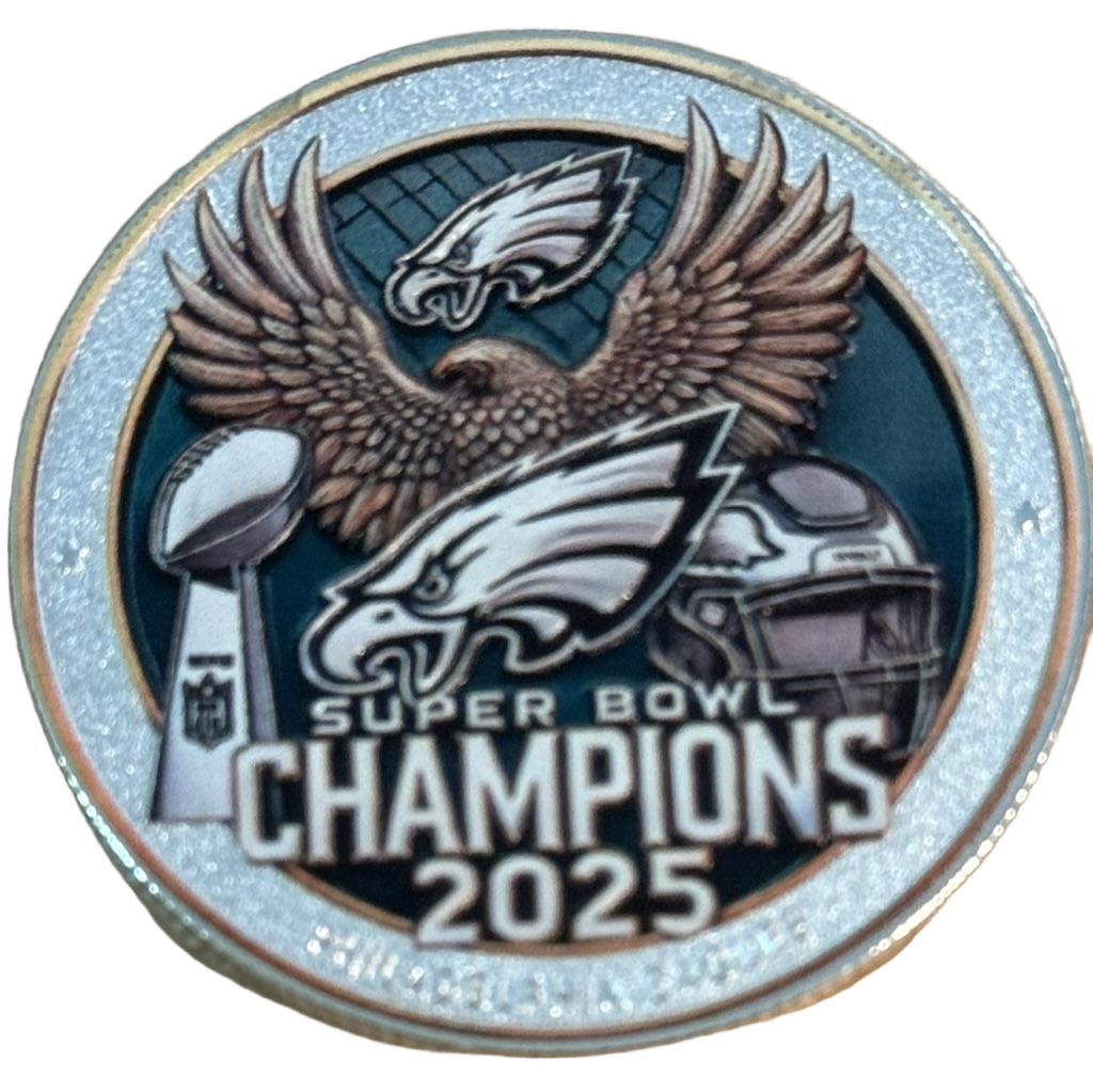 Philadelphia Eagles Super Bowl LIX Champions 2025 Challenge Coin — back