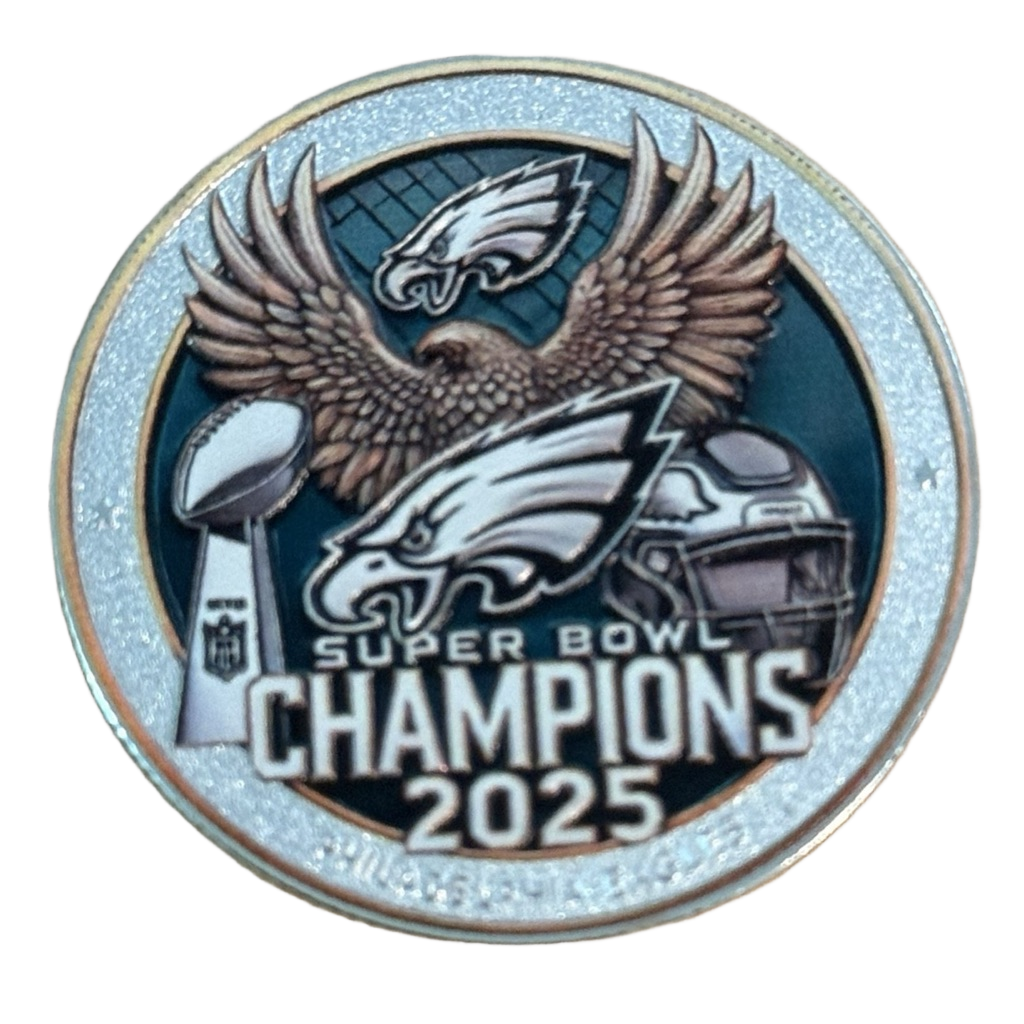Philadelphia Eagles Super Bowl LIX Champions 2025 Challenge Coin — front
