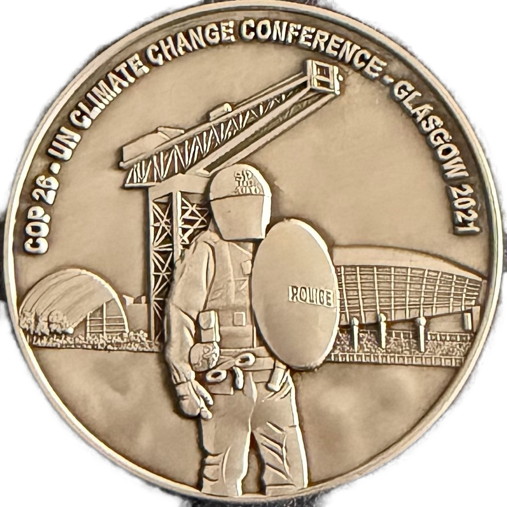 Police Scotland Public Order COP26 Challenge Coin - Blue — back