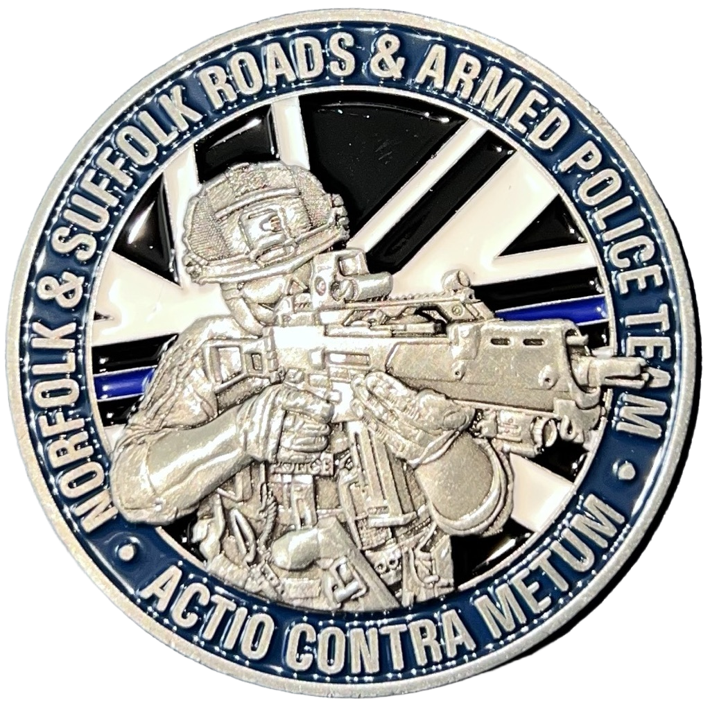 Norfolk & Suffolk Roads & Armed Police Challenge Coin — front