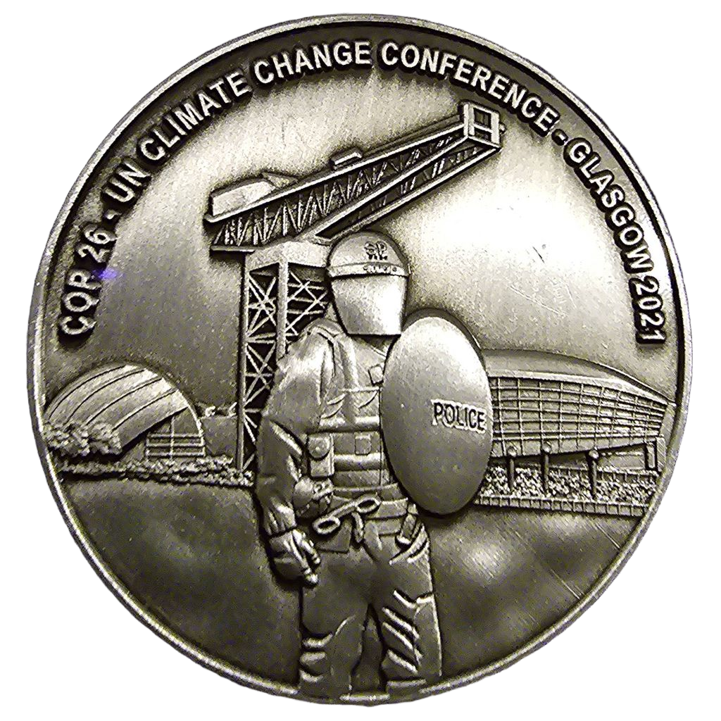 Police Scotland COP26 Climate Change Conference Challenge Coin — back