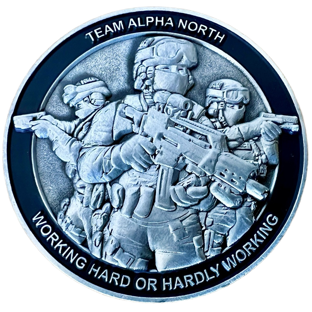 Team Alpha North Armed Policing Unit Challenge Coin — front