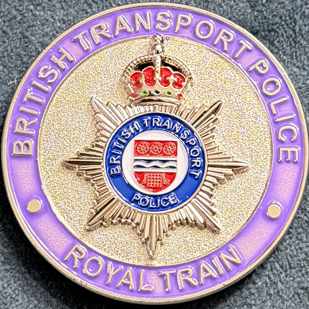 British Transport Police Royal Train Charles II Challenge Coin — back