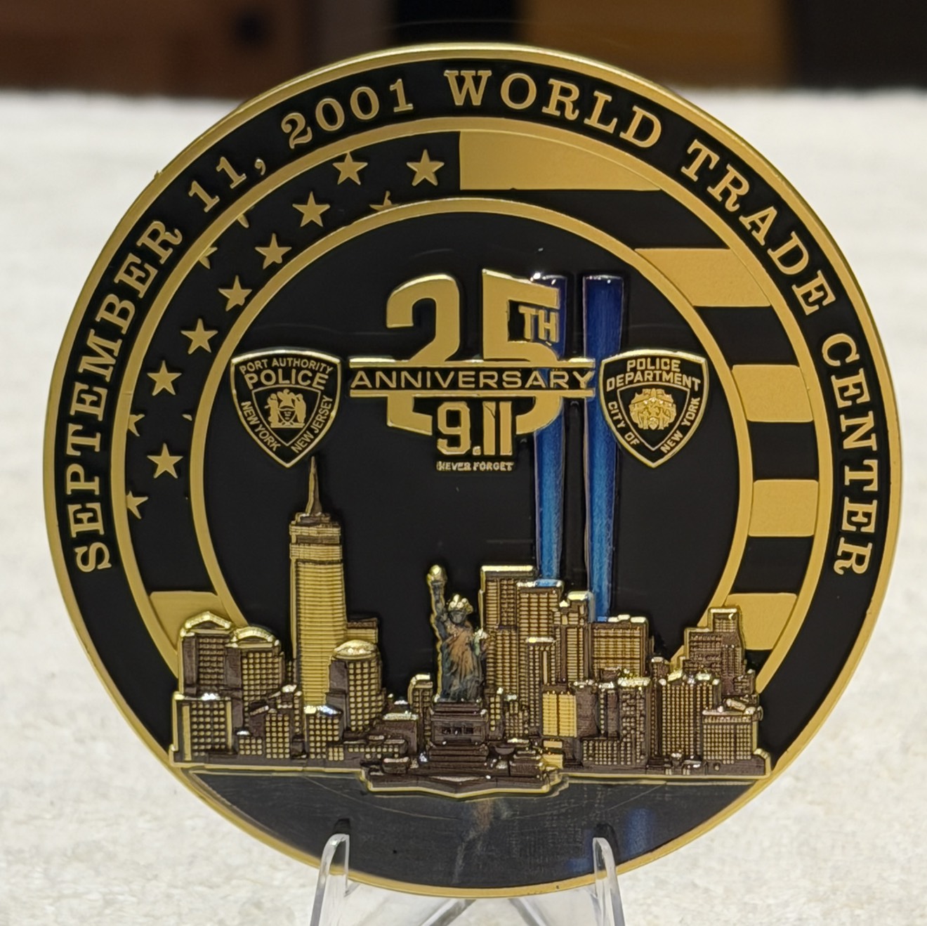 9/11 25th anniversary memorial Mack (gold) — back