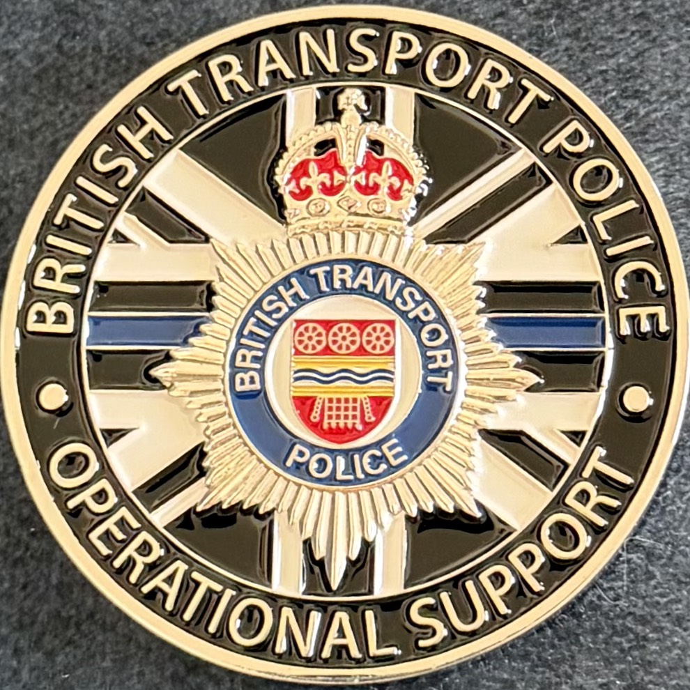 British Transport Police Protest Removal Team Challenge Coin — back