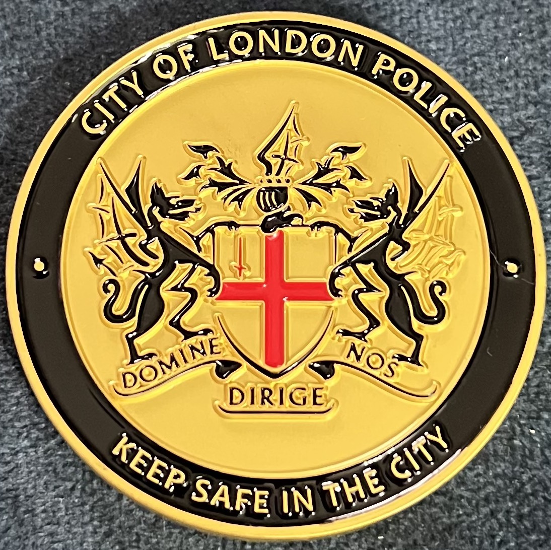 City of London Police Running Club Challenge Coin — back