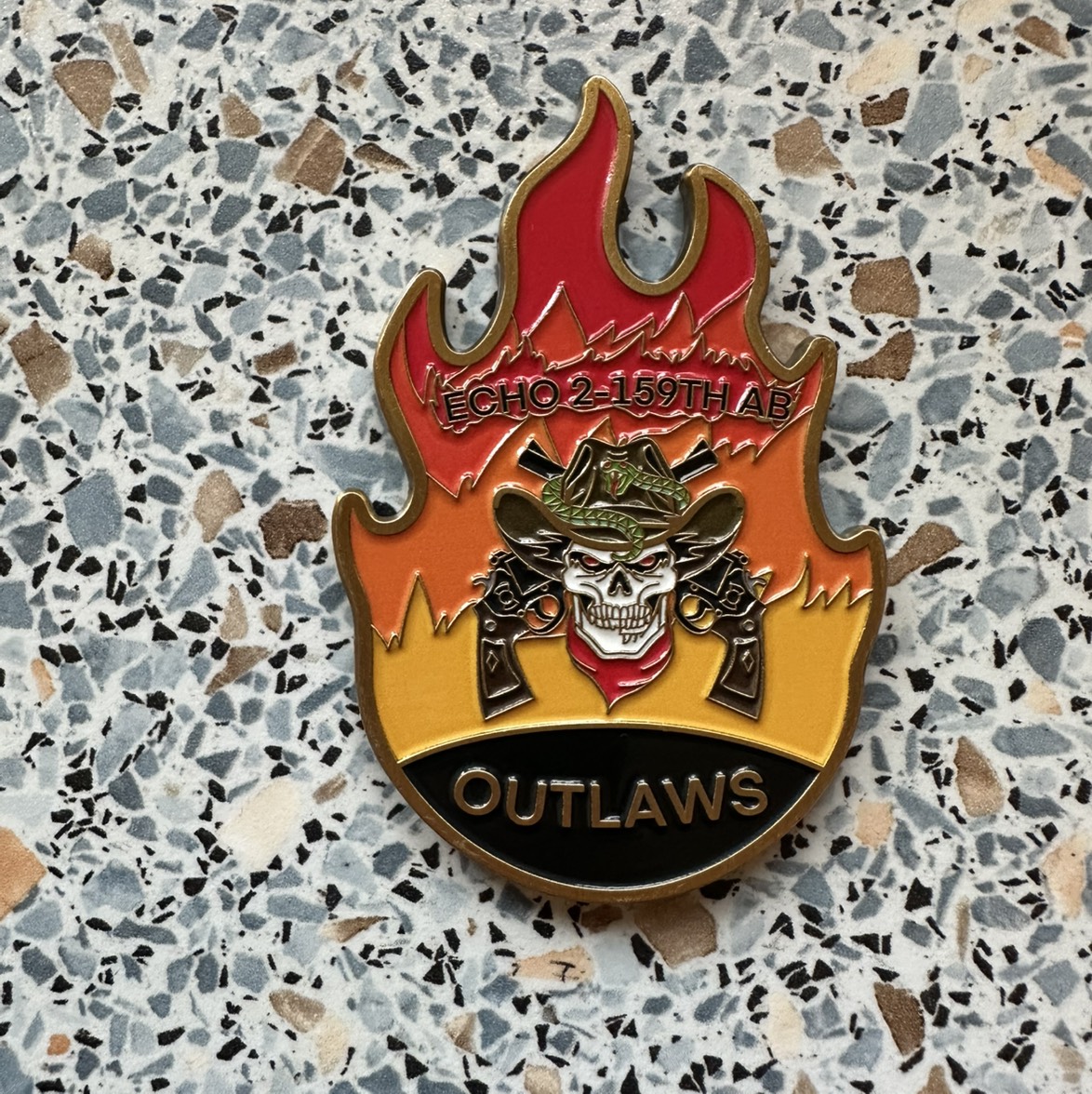 Echo FSC Outlaws company coin — front