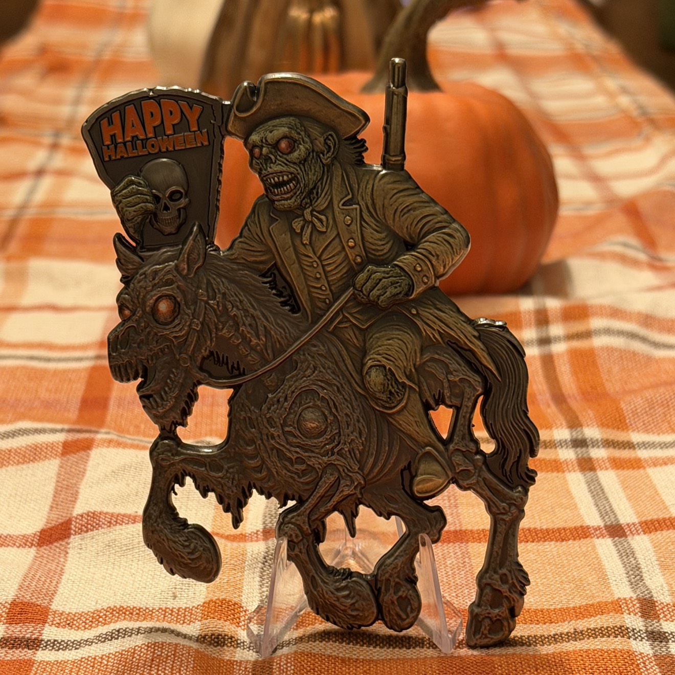 Boston police happy Halloween patriot — front