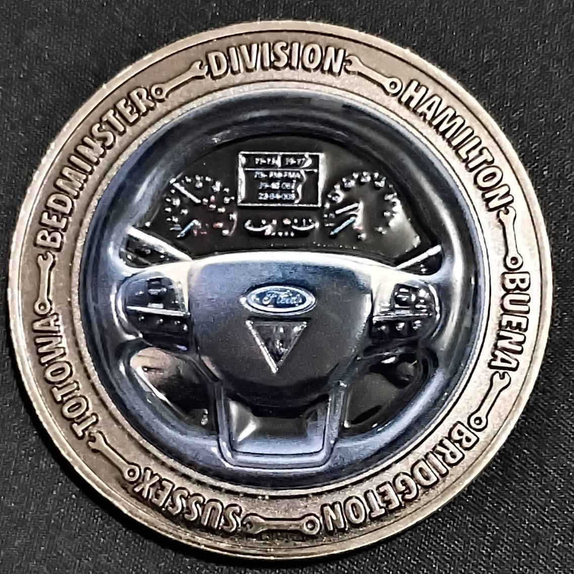 New Jersey State Police fleet Management challenge coin — back