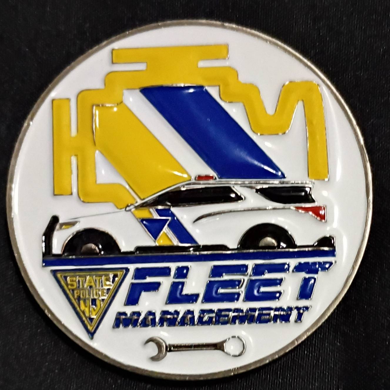New Jersey State Police fleet Management challenge coin — front