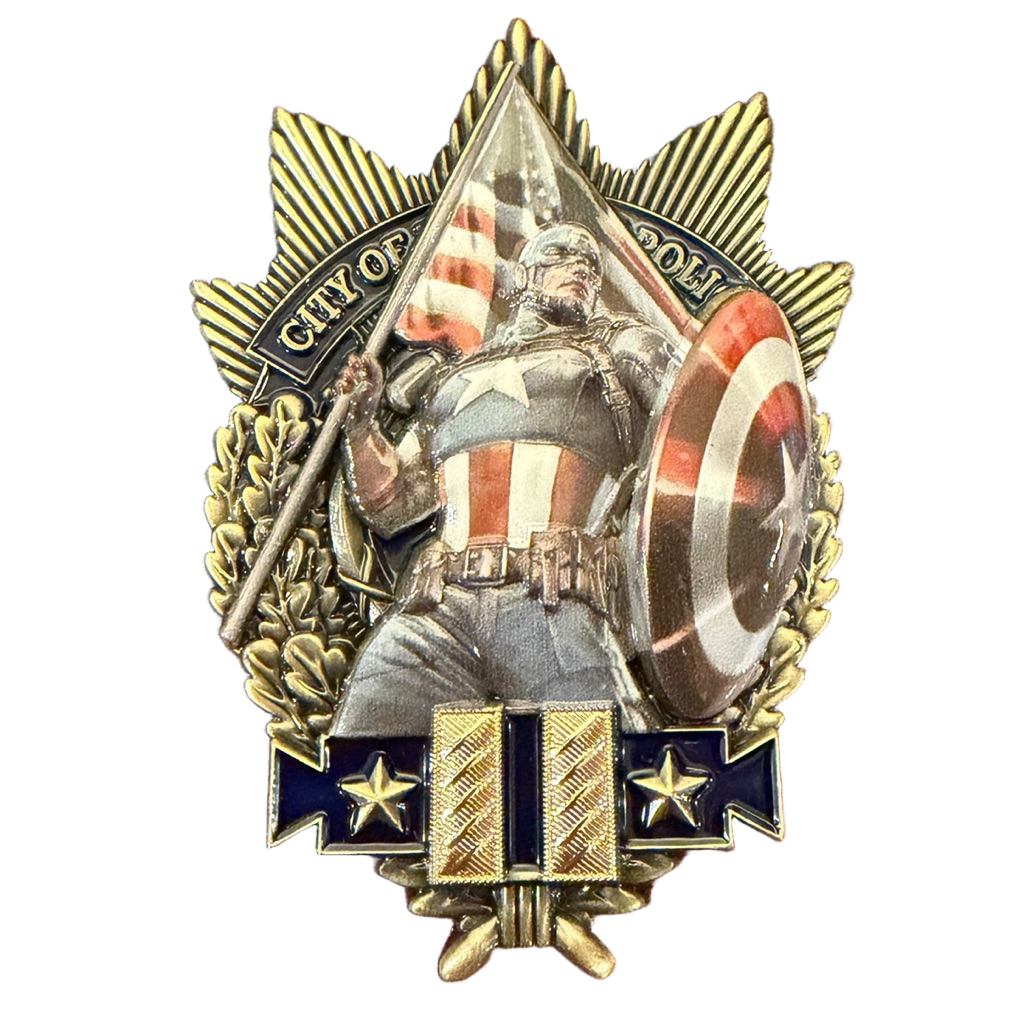 NYPD Captain Rank Shield / Captain America — back