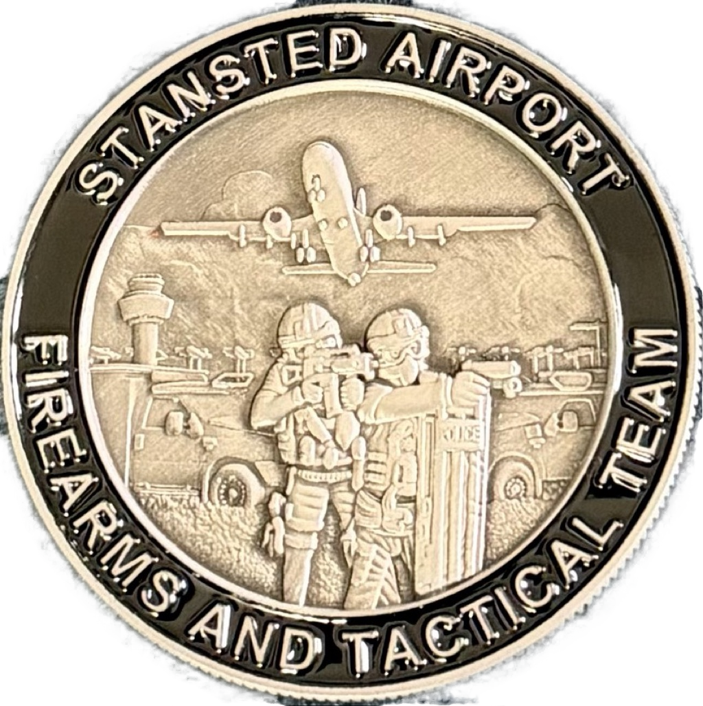 Essex Police Stansted Airport Firearms and Tactical Team Challenge Coin — front
