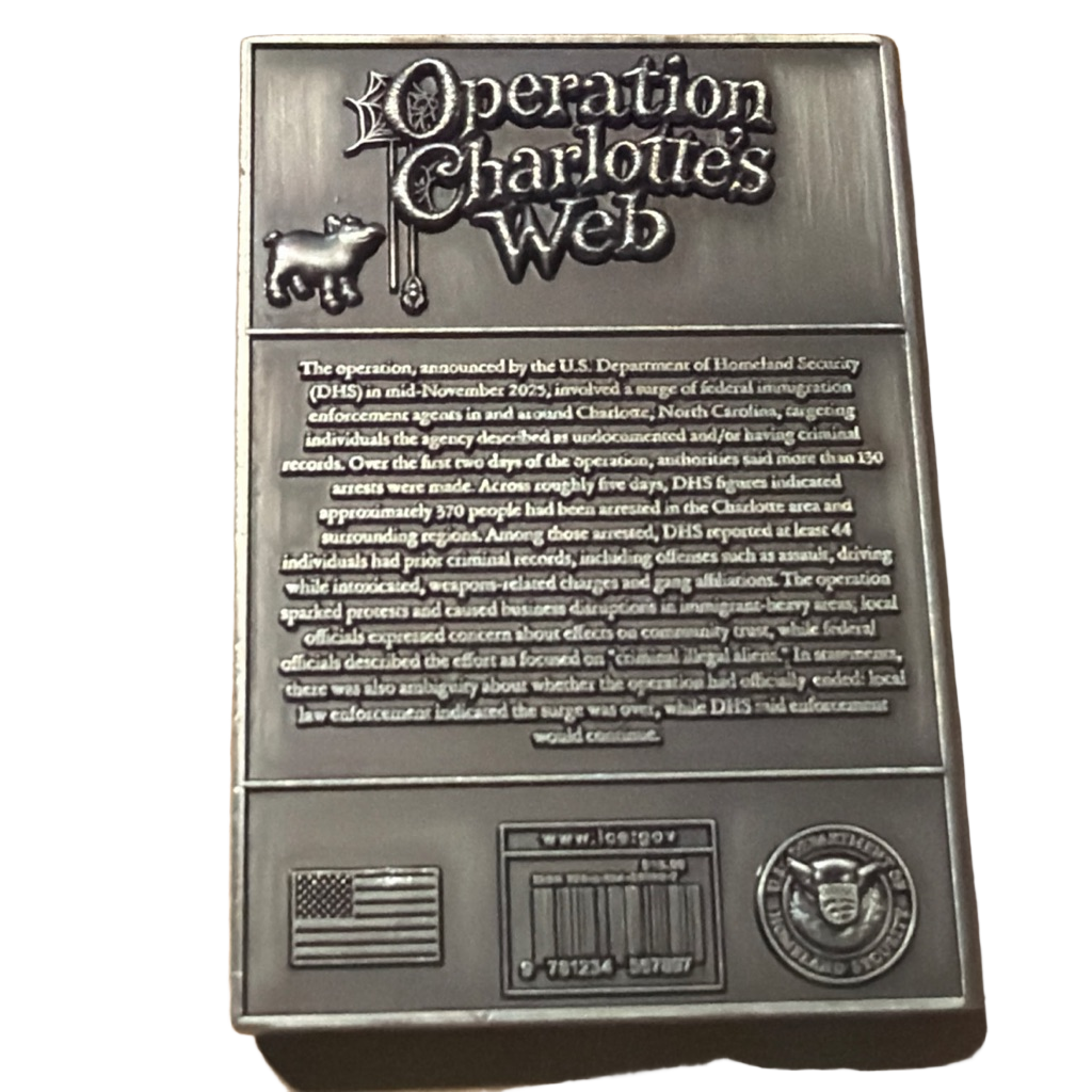 Operation Charlottes Web ICE — back