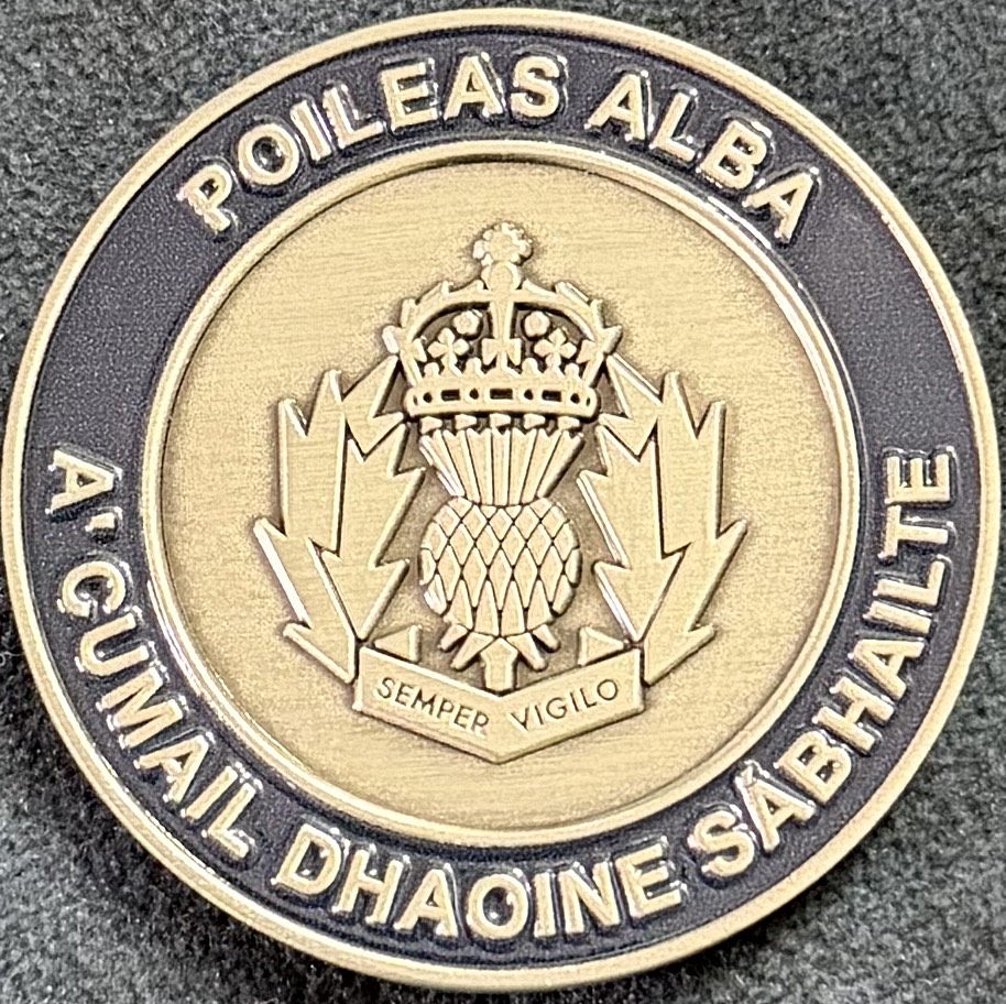 Police Scotland Tartan Army Challenge Coin — back
