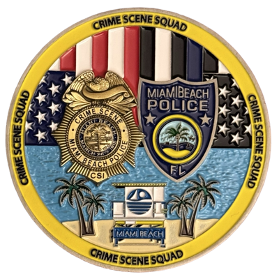 Miami Beach Police Crime Scene Squad Glow in the Dark coin