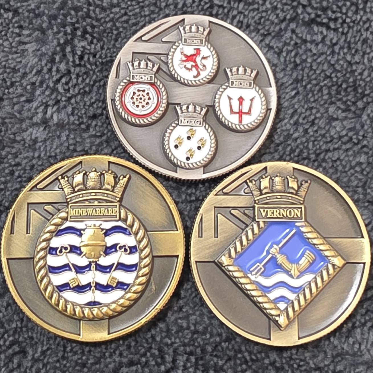 50 year mine warfare spoof coins — front