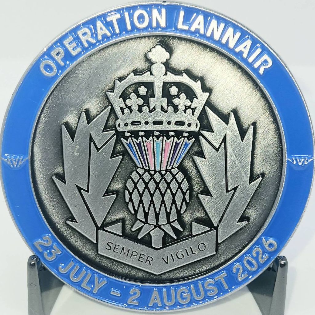Police Scotland Operation Lannair Challenge Coin — front
