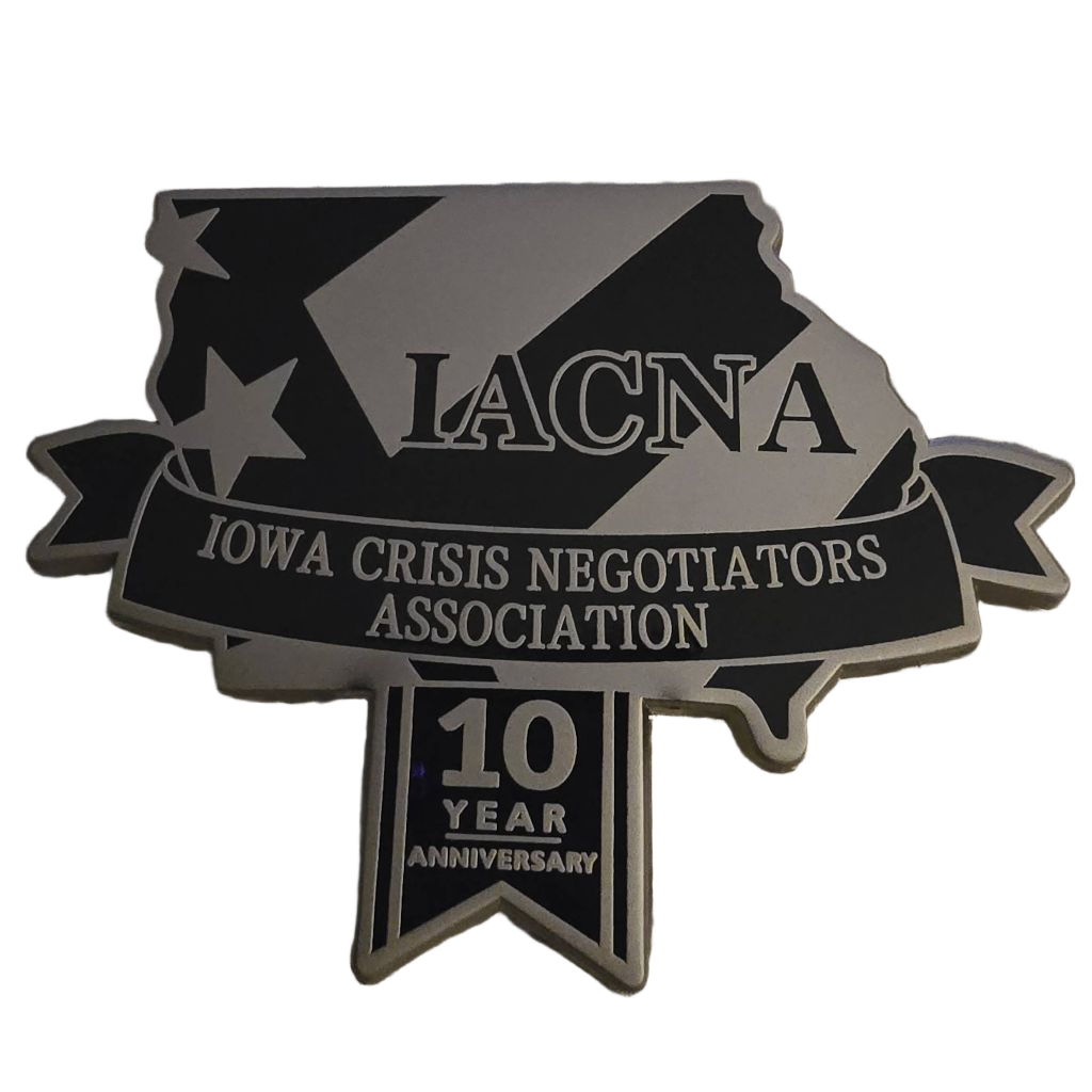 Iowa Crisis Negotiators Association 10 Year Anniversary Challenge Coin — front
