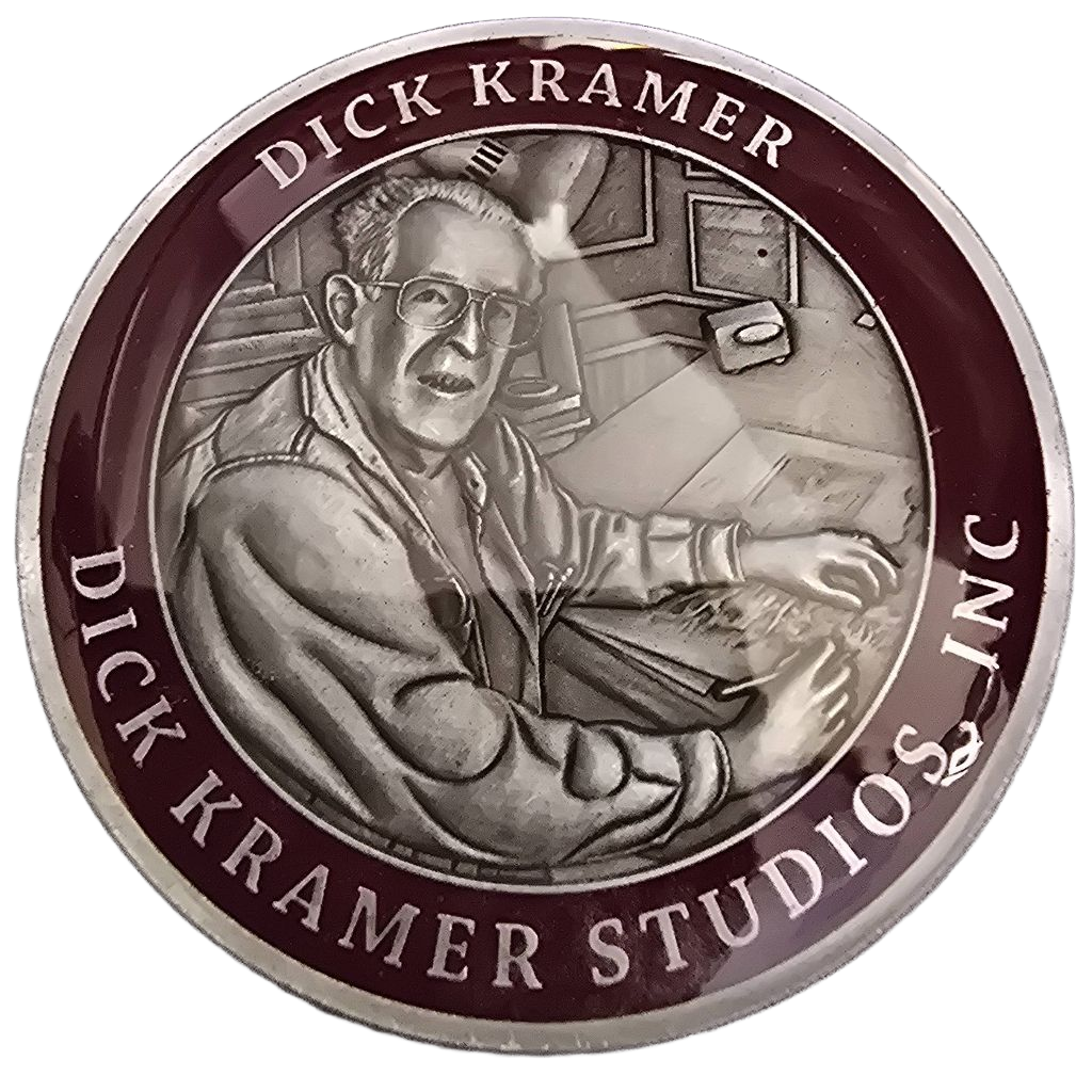 Dick Kramer coin 11 in a series of 15 Passing the knowledge  I — back