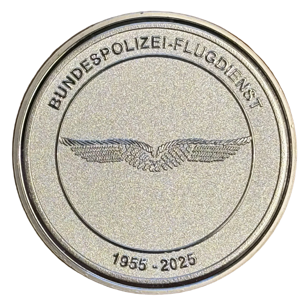 German Federal Police Aviation Anniversary Coin (Bundespolizei Flugdienst Jubiläum) - Germany — front