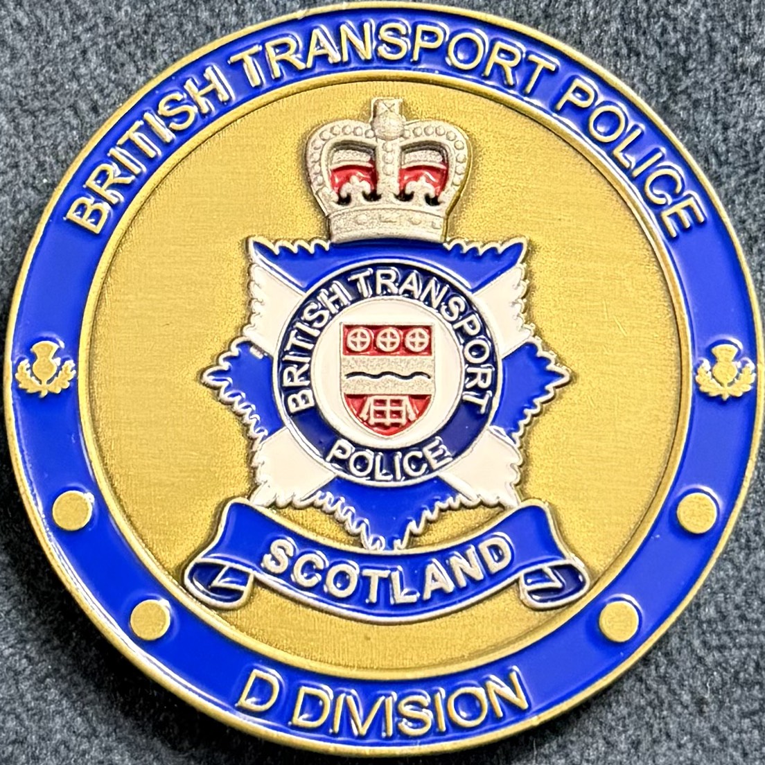 British Transport Police D Division Challenge Coin - Gold — back