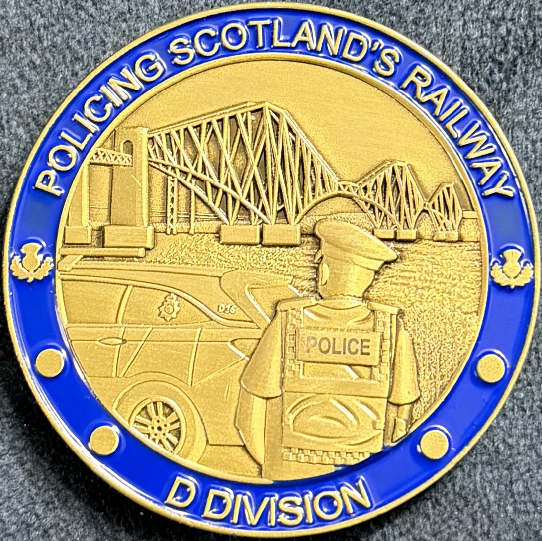 British Transport Police D Division Challenge Coin - Gold — front