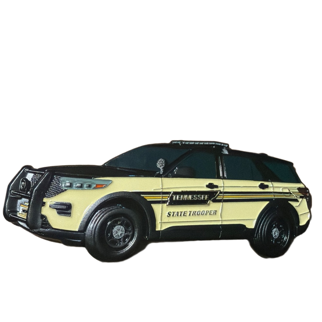 TN State Trooper Highway Patrol Car Coin — front