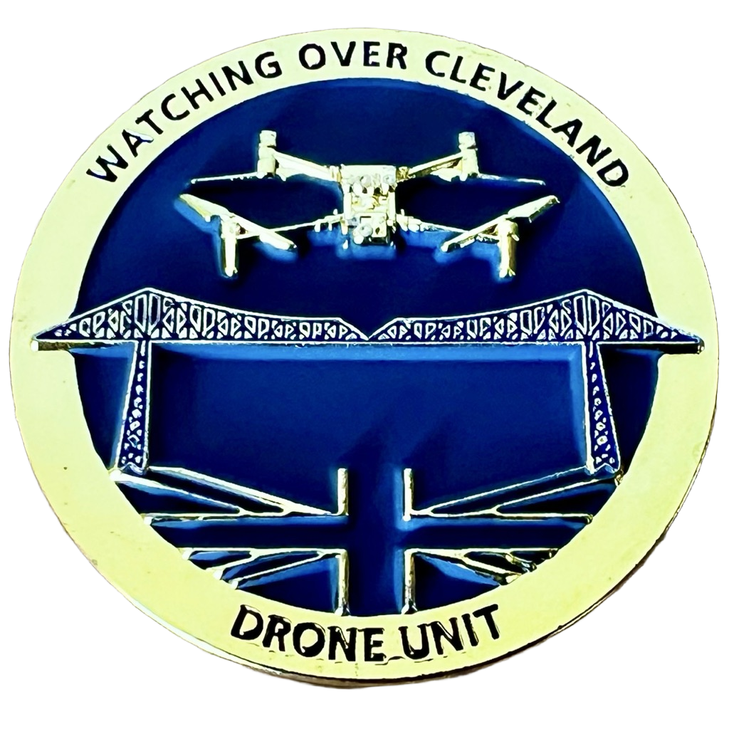 Cleveland Police Drone Unit Challenge Coin - Gold — front