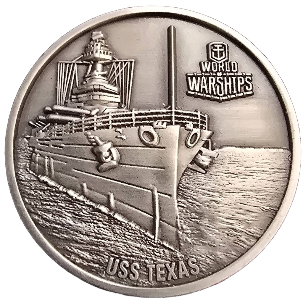 USS Texas World of Warships Challenge Coin — front