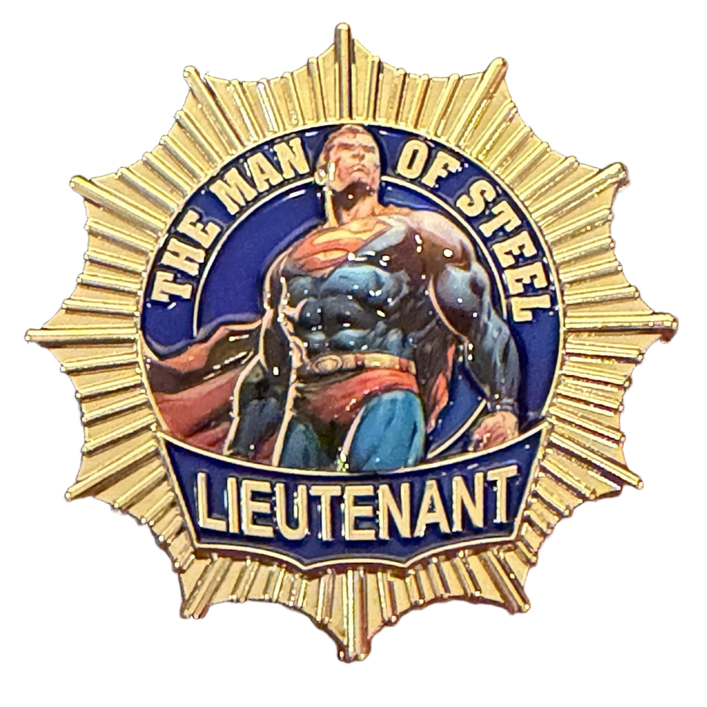 NYPD Lieutenant Shield Superman challenge coin — back