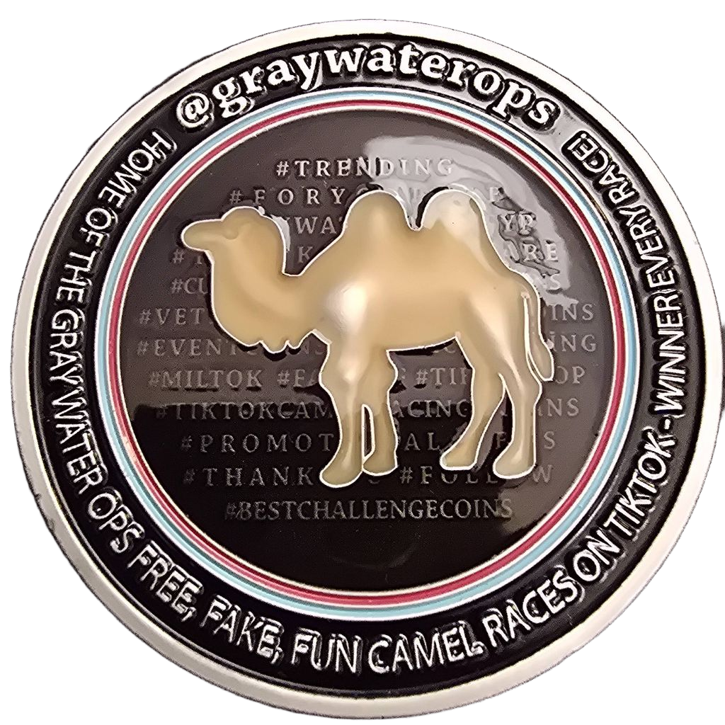 Graywater Ops Camel Races Challenge Coin — front