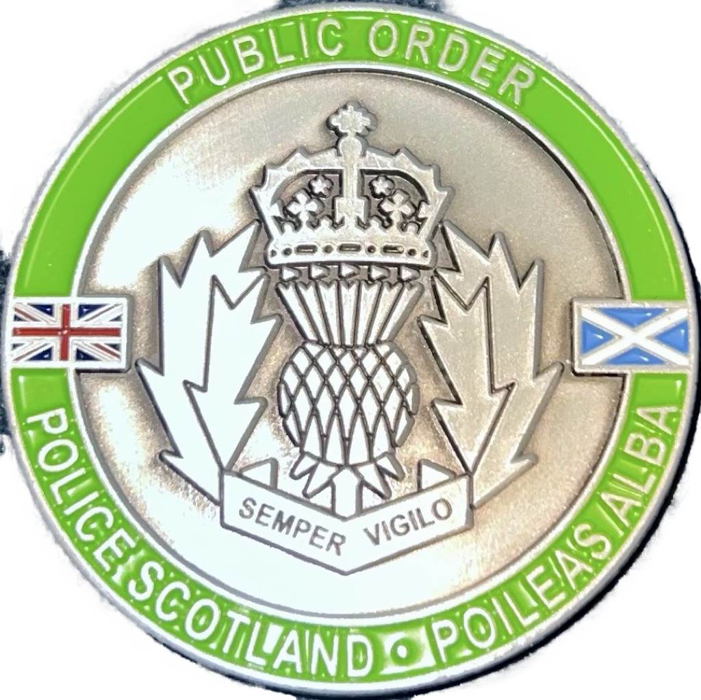 Police Scotland Public Order COP26 Challenge Coin - Green — front