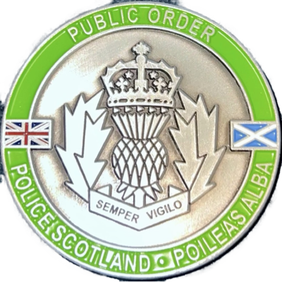 Police Scotland Public Order COP26 Challenge Coin - Green