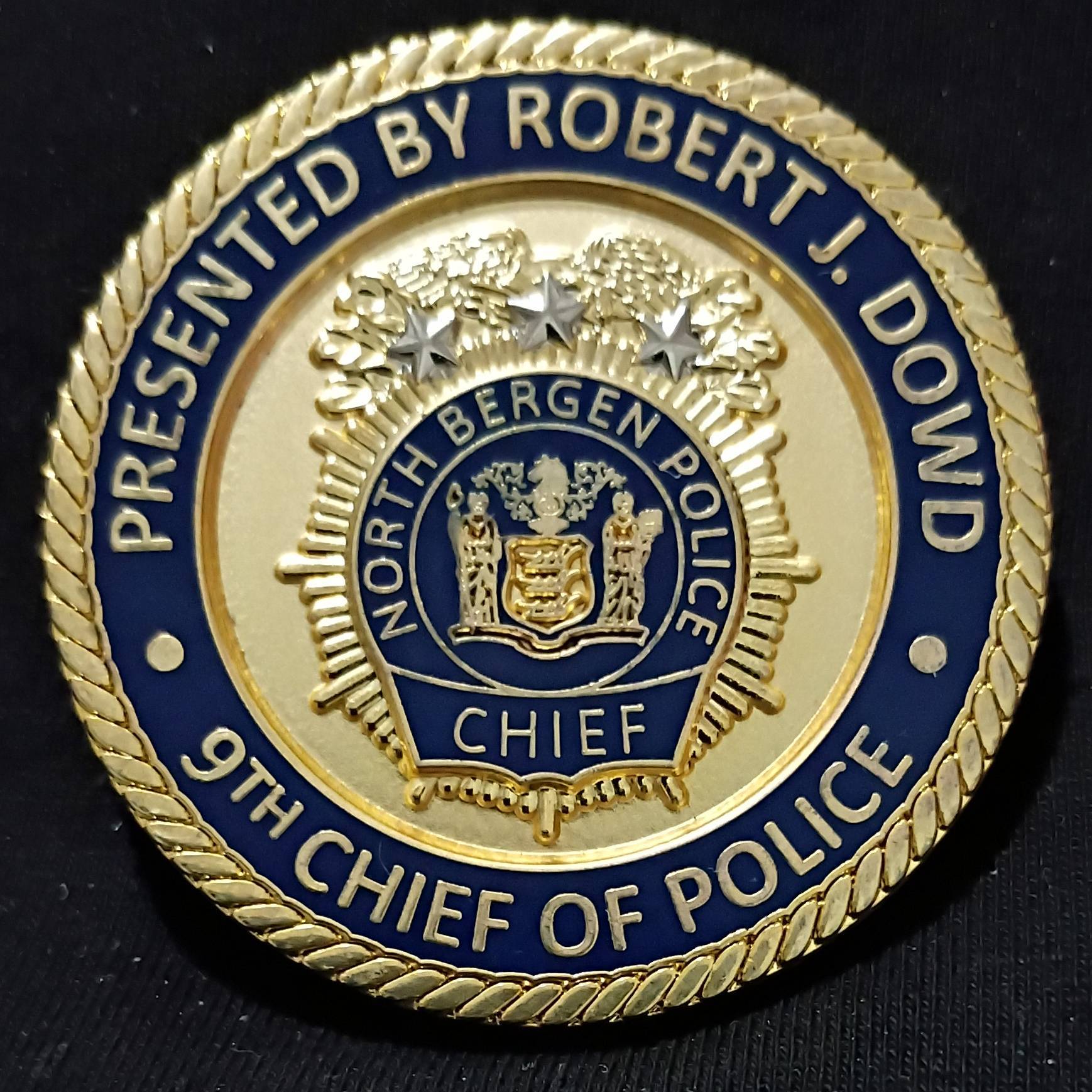 North Bergen Police Department Chief Challenge Coin — back