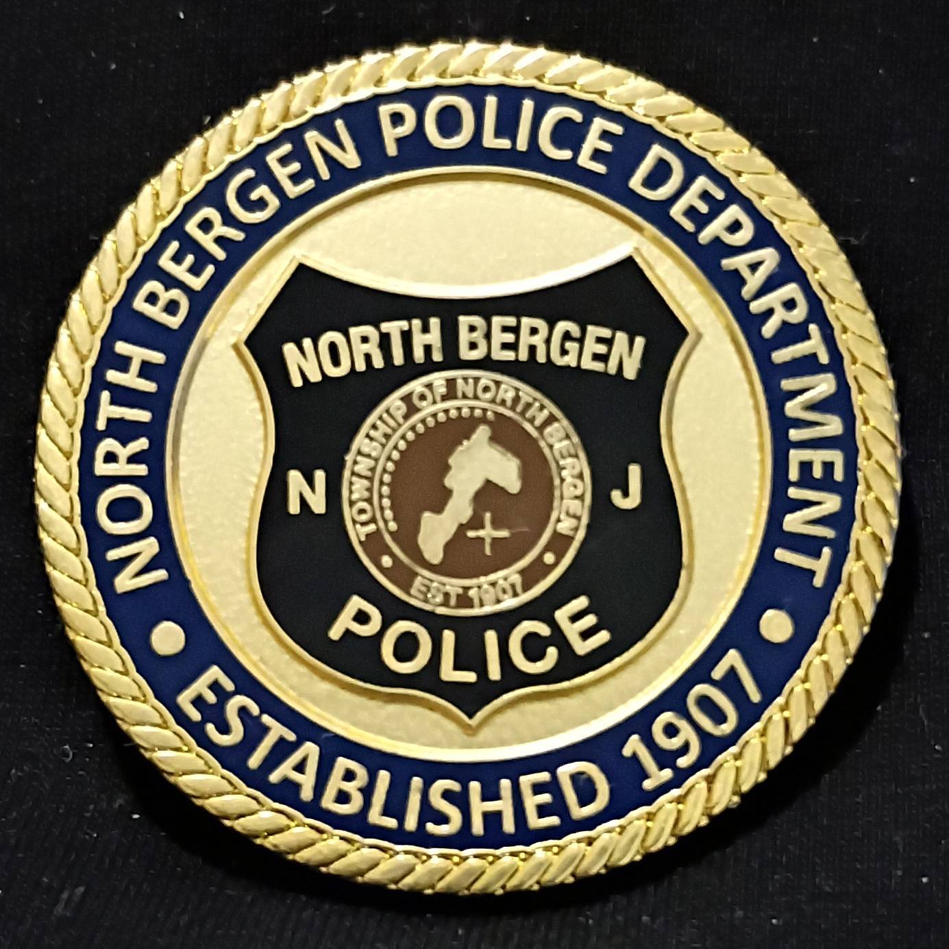 North Bergen Police Department Chief Challenge Coin — front