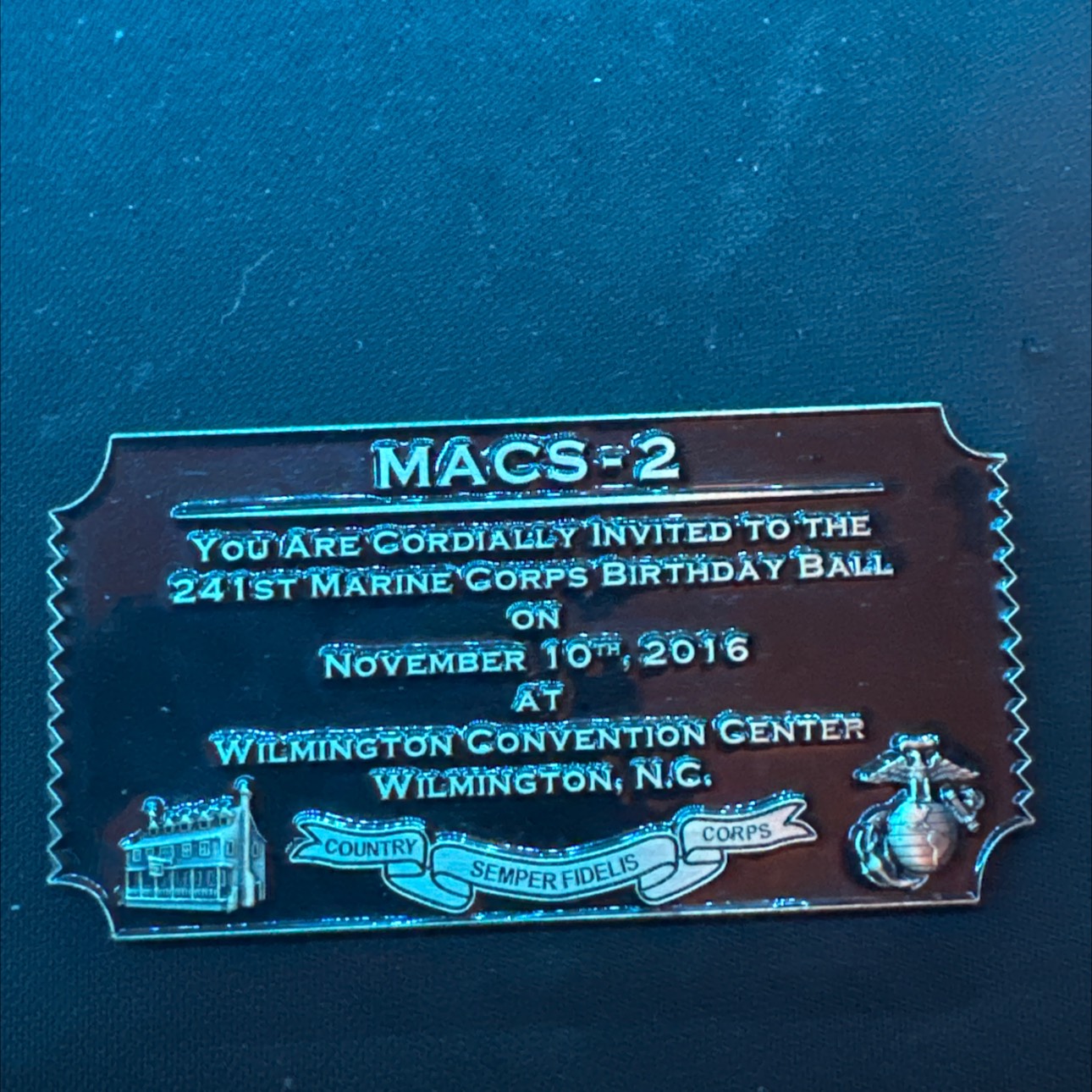 MACS-2 Marine Corps Ball Invitation — back