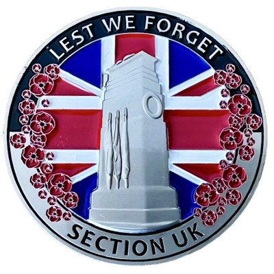 Lest We Forget Section UK Challenge Coin