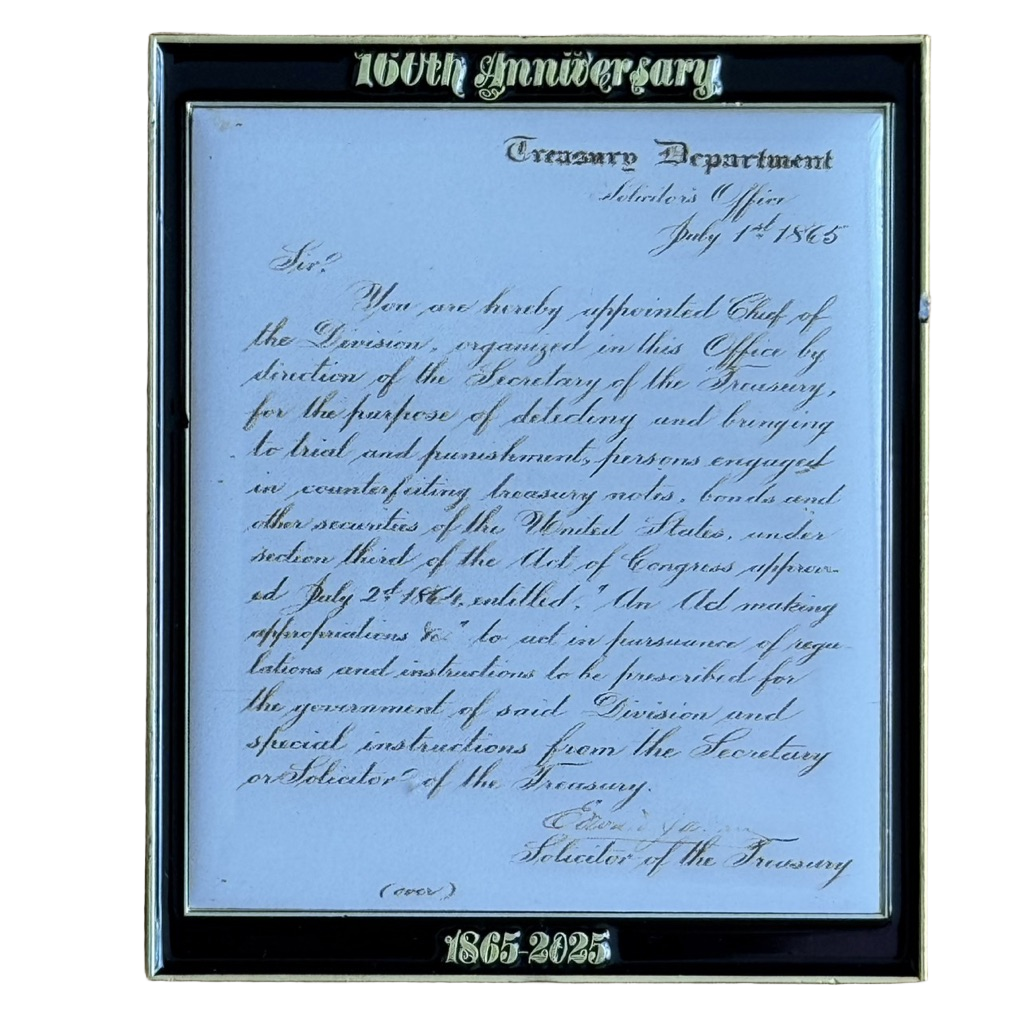 USSS - 160th Anniversary Lincoln - gold — back