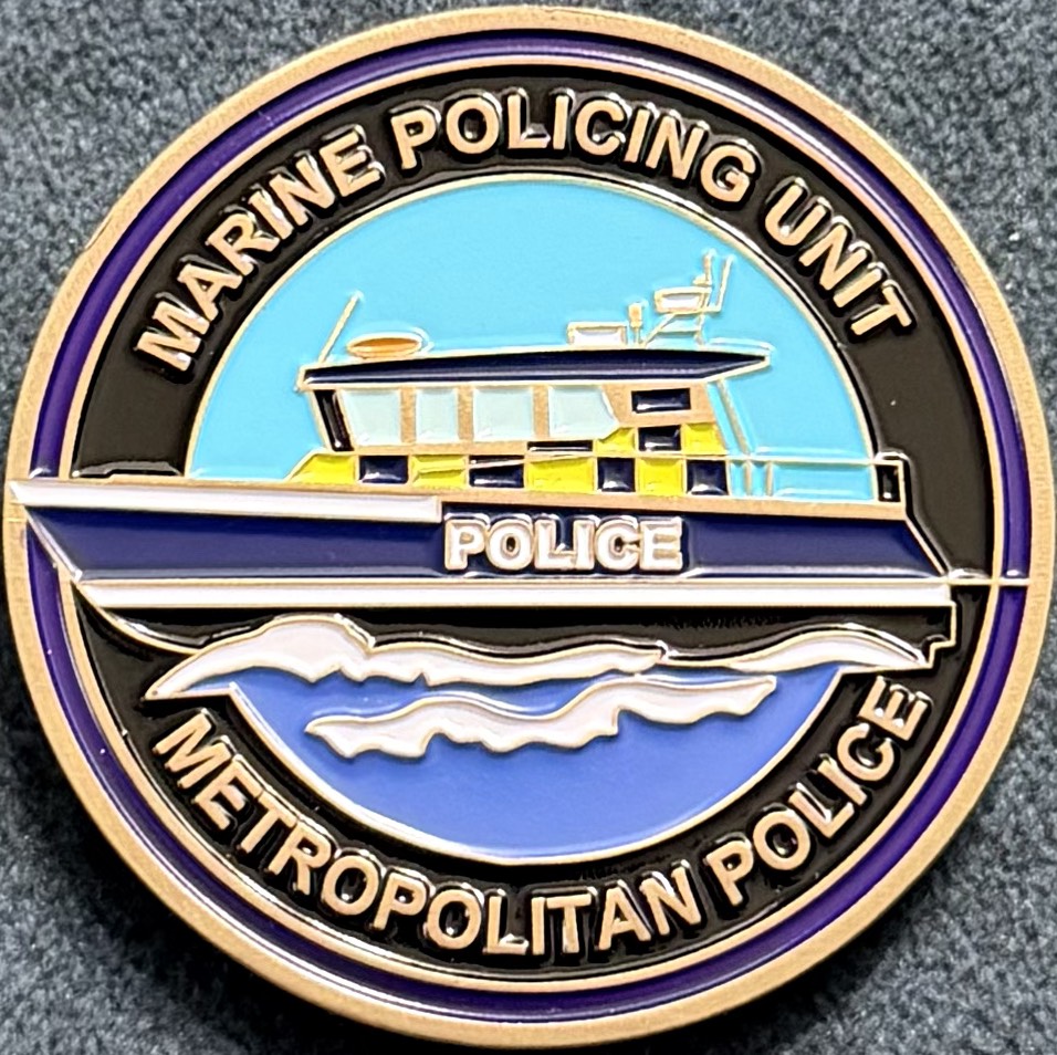 Metropolitan Police Marine Policing Unit The Coronation of King Charles III Challenge Coin — back
