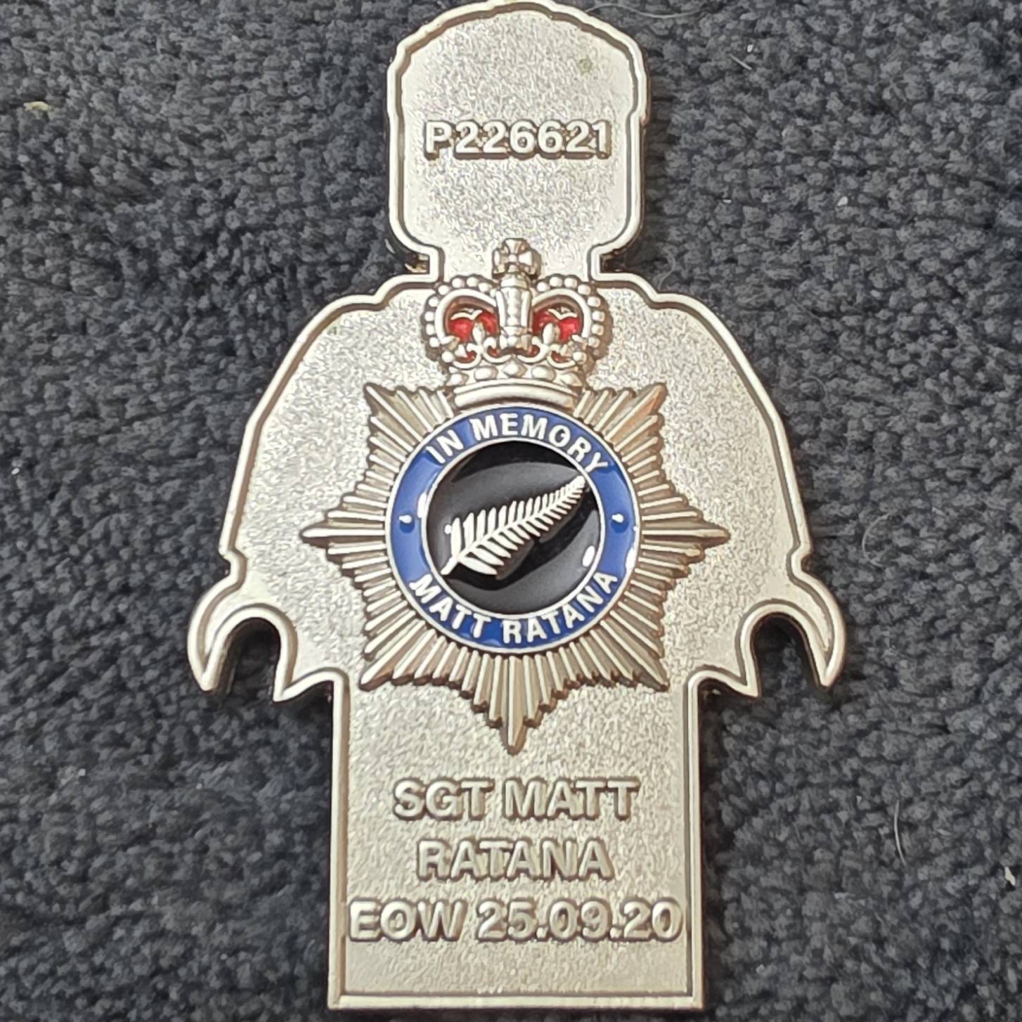 SGT Matt Ratana Memorial Coin — back