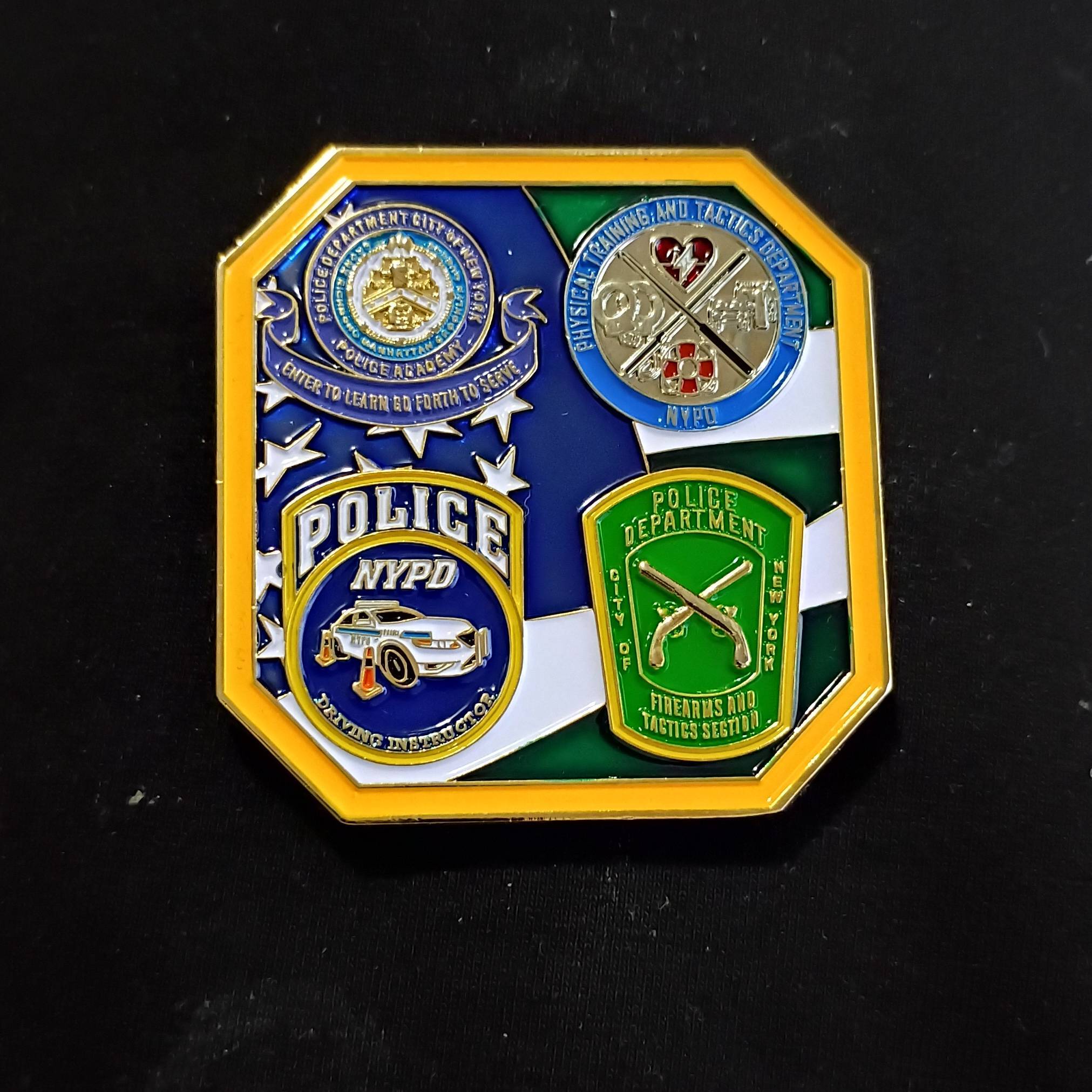 NYPD police academy challenge coin — back